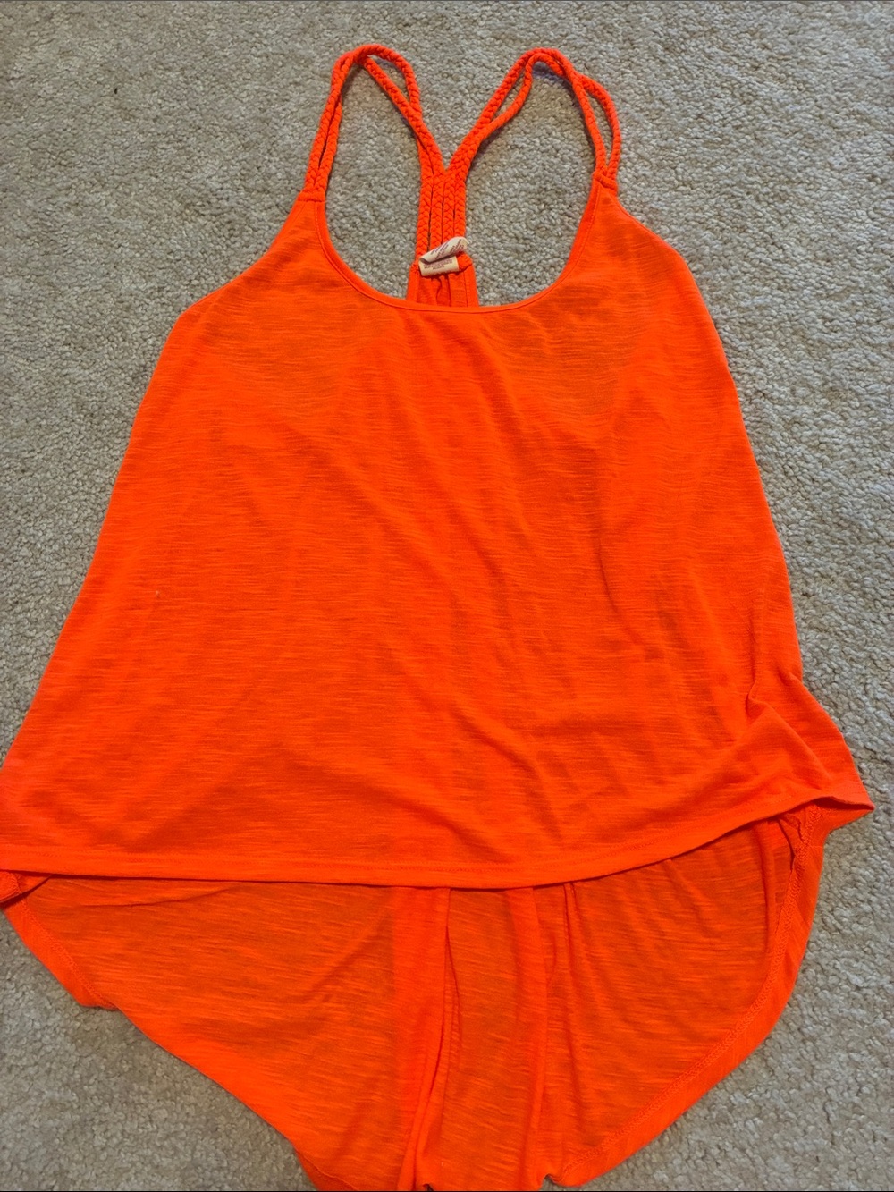 OP Neon Orange Braided-Strap Tank